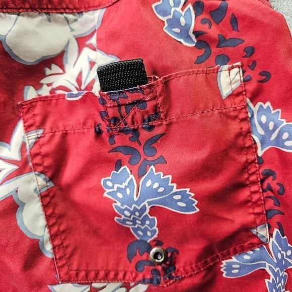 Old Navy Swim Trunks Mens Size Medium Red Floral Board Shorts - Picture 9 of 10